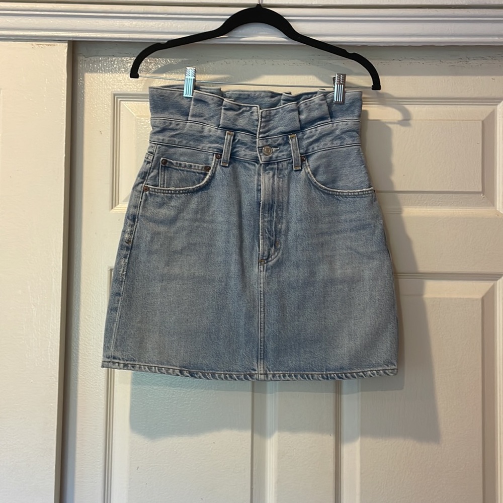 Agolde Lettuce Waistband Denim Skirt